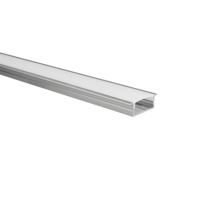 LED-Streifen Profil Marconia Aluminium breit 1m inkl. milchweißer Abdeckung