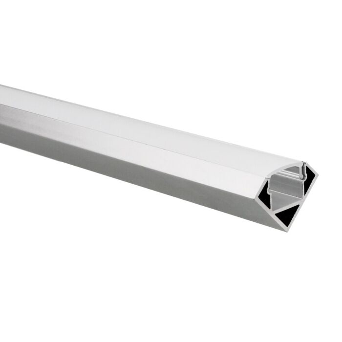 LED-Streifen Profil Tarenta Aluminium Ecke 1m inkl. transparente Abdeckung