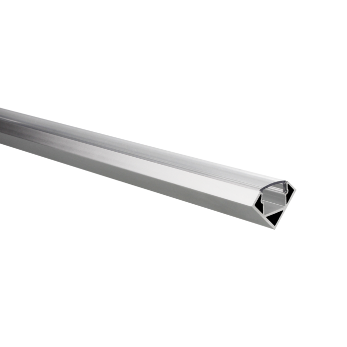 LED-Streifen Profil Tarenta Aluminium Ecke 1m inkl. transparente Abdeckung