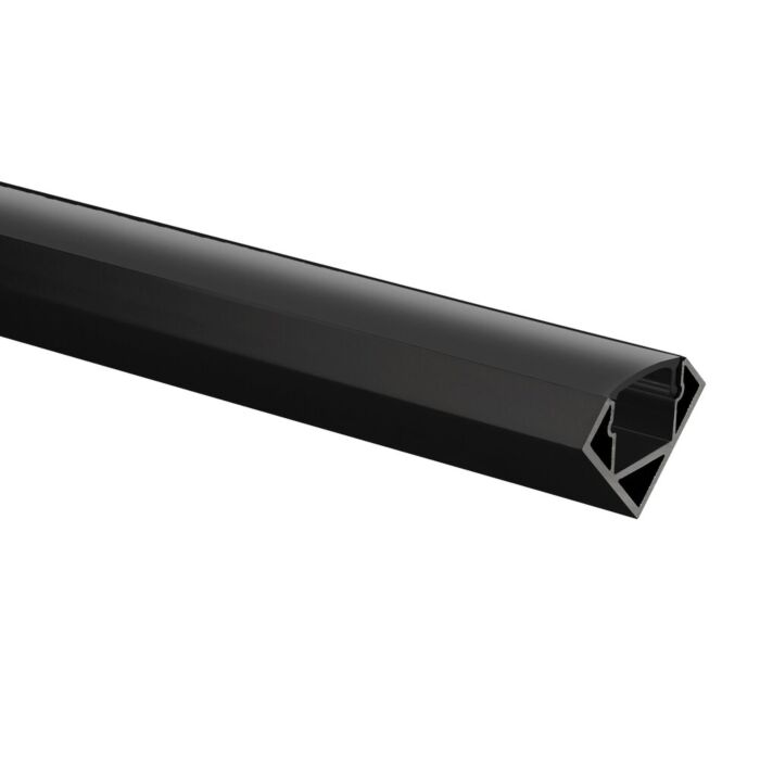 LED-Streifen Profil Tarenta Schwarz 45°‑Eckprofil 1m inkl. Schwarze Abdeckung