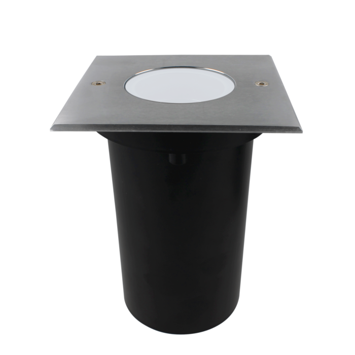 Bodeneinbaustrahler Alexis GU10 Edelstahl IP67 quadratisch milchweiß Glas