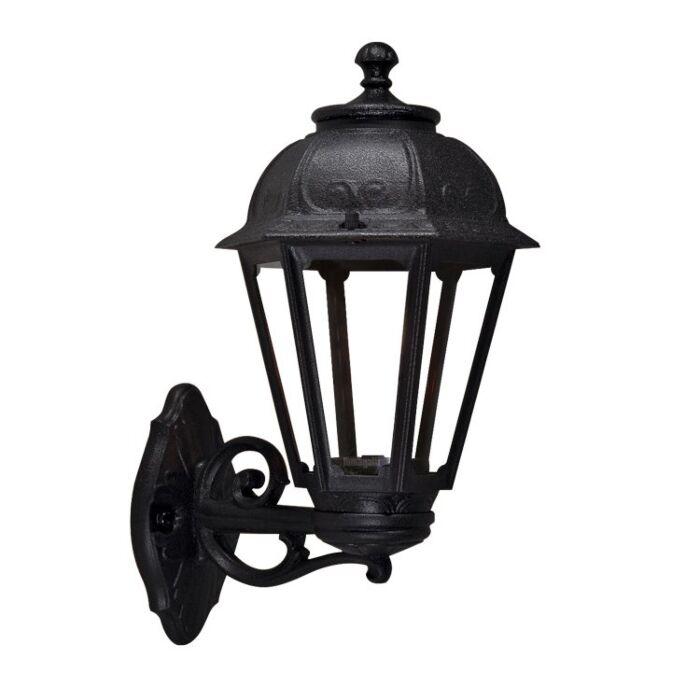 Wandleuchte Saba Schwarz klares Glas E27 IP55