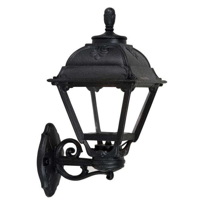 Wandleuchte Cefa Schwarz klares Glas E27 IP55