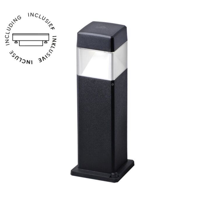 Außenstehleuche Elisa 500 GX53 quadratisch Schwarz IP55 inkl. Lichtquelle 3W 3000K/4000K/6500K