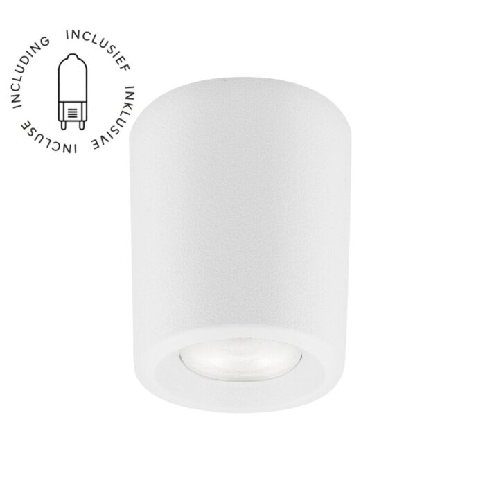 Aufbaustrahler Livia Weiß rund inkl. Lichtquelle 230V 1,7W IP55 diffuses Glas