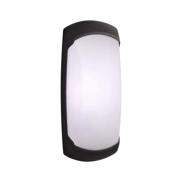 Wandleuchte Francy-op Schwarz milchweiß Glas E27 IP66