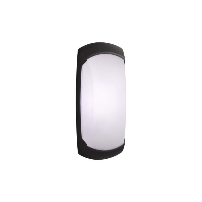Wandleuchte Francy-op Schwarz mit Sensor milchweiß Glas E27 IP66
