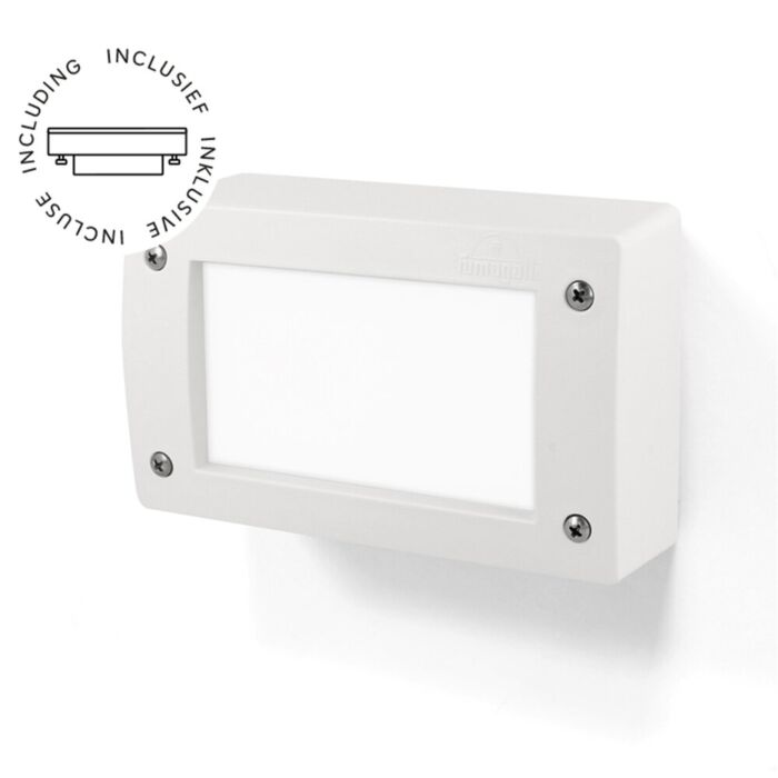 Wandleuchte Extraleti Weiß milchweiß Glas GX53 3W 3000K IP66