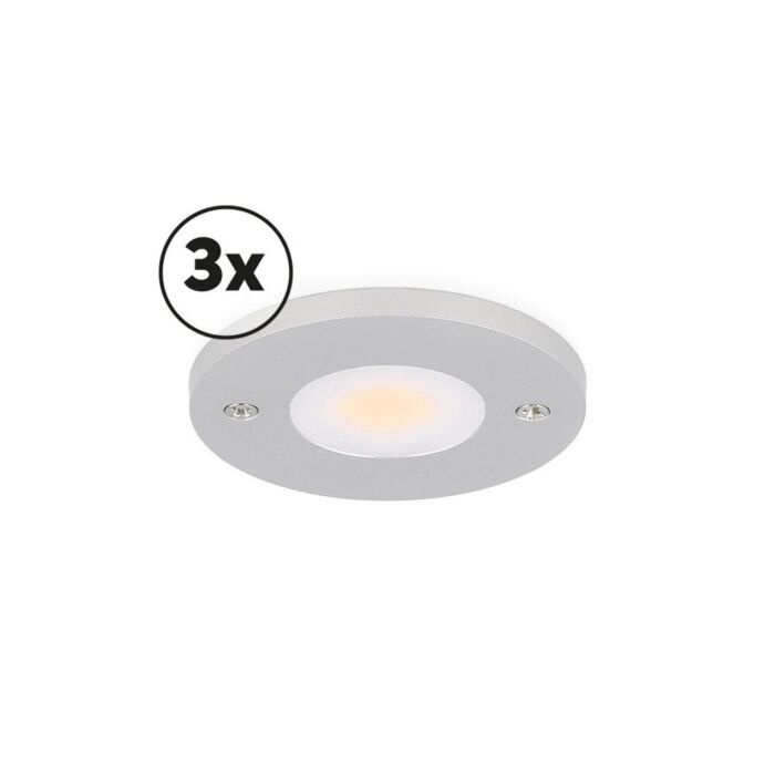LED-Schrankbeleuchtung Komplettes Set Livo Aufbau 3 x 3W 2700K Aluminium dimmbar 12V DC