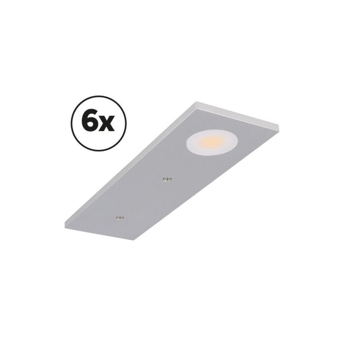 LED-Schrankbeleuchtung Komplettes Set Somano Aufbau 6 x 3W 2700K Aluminium dimmbar 12V DC