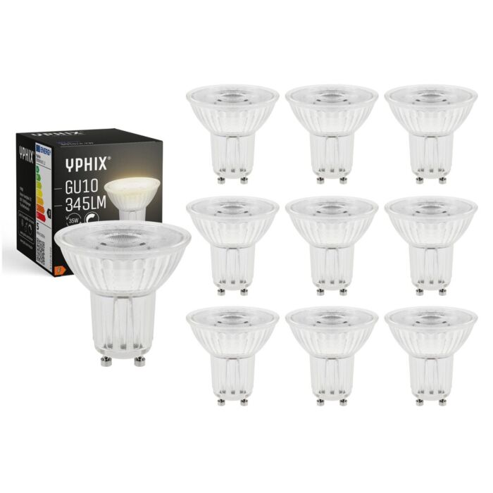 10er Vorteilpack GU10 LED-Lampe Izar 36° 4,7W 2700K dimmbar