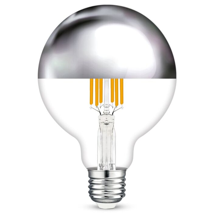 E27 LED-Lampe Capella G95 8W 2700K dimmbar Silber