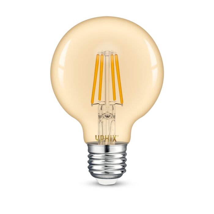 E27 LED Filament Lampe Atlas G80 amber 4,5W 2200K dimmbar