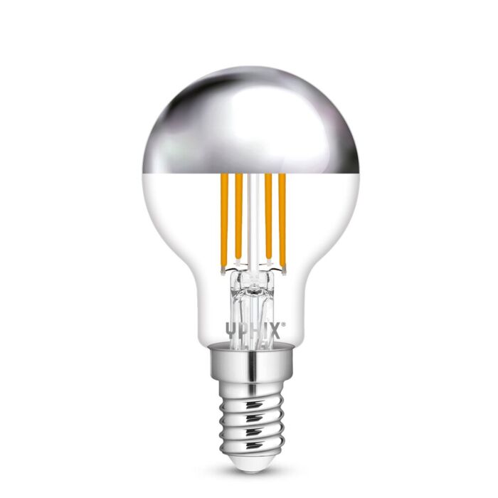 E14 LED kopspiegellamp G45 Filament Capella 4,5W 2700K Silber dimmbar