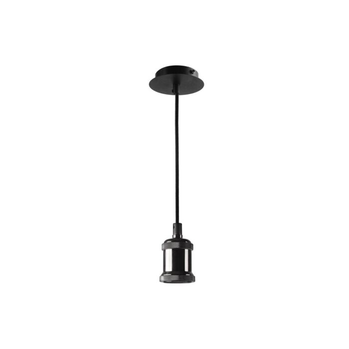 E27 LED-Lampe Pendel Schwarz 120cm mit Deckenabdeckung