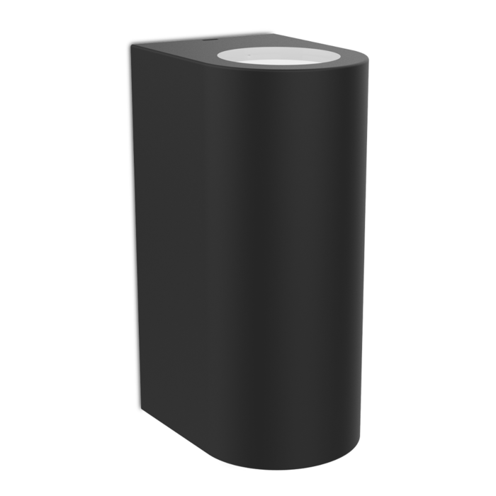 Wandlampe Komi GU10 2-Flammig – Schwarz – IP44 Wasserfest ABS – Für Überdachungen und Fassaden