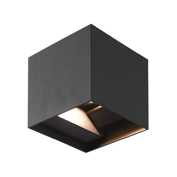 LED Wandleuchte Aspen – 12W Schwarz Quadratisch – Einstellbare Lichtfarbe – Innen & Außen – IP65